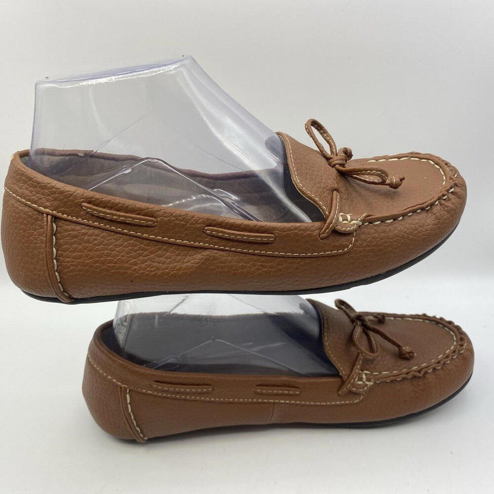 St Johns Bay Nexter Suede Slip-on Loafers Women 7 Flat Moccasin Shoe Brown - Picture 7 of 12